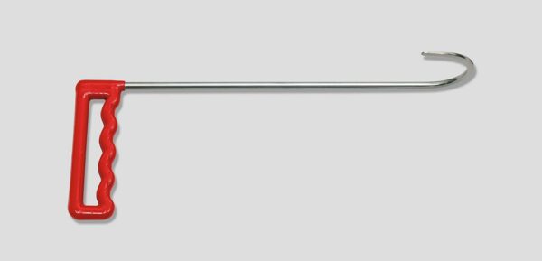 12" Rt door hook 180 degrees 5" blade Rubber-dipped Pistol handle
