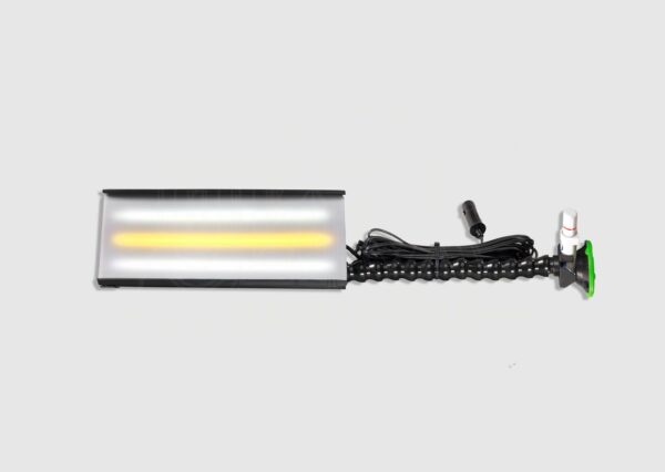 12" Ultra mobile mini - Aluminum 3 strip-LED light, 12volt, Loc-line w/3' suction cup, WHITE lens cover