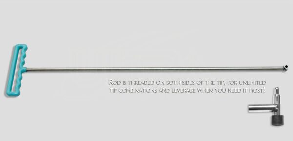 30" Hail rod 90 degrees 7/16" diam.,double screw-on tip, uses A44